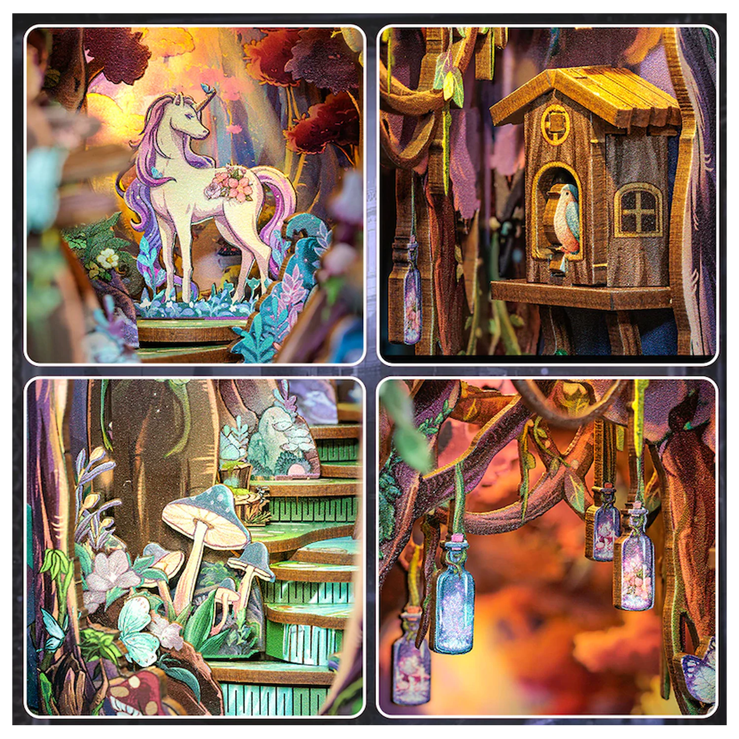 Book Nook Kit DIY The Grace of the Forest 89 kom + LED svjetlo fotografija proizvoda