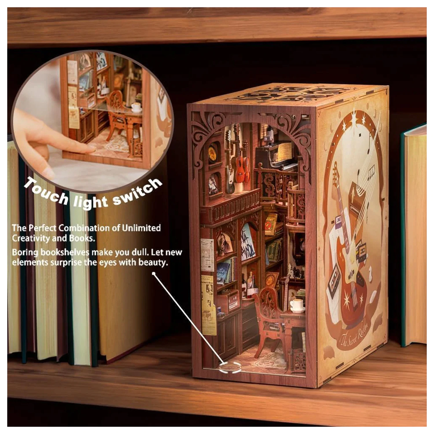 BOOK NOOK KIT DIY The Secret Rhythm 355 dijelova + LED svjetlo fotografija proizvoda