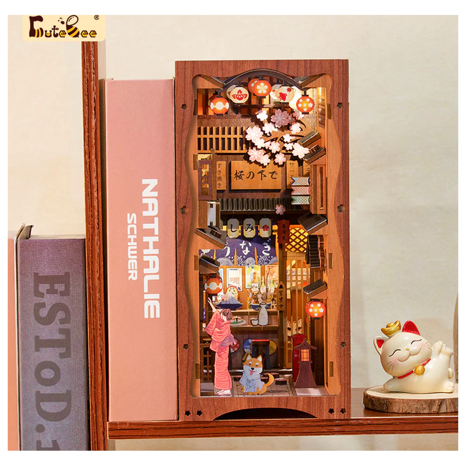 BOOK NOOK KIT DIY Under the Sakura Tree 214 dijelova + LED Light konstrukcijski set fotografija proizvoda