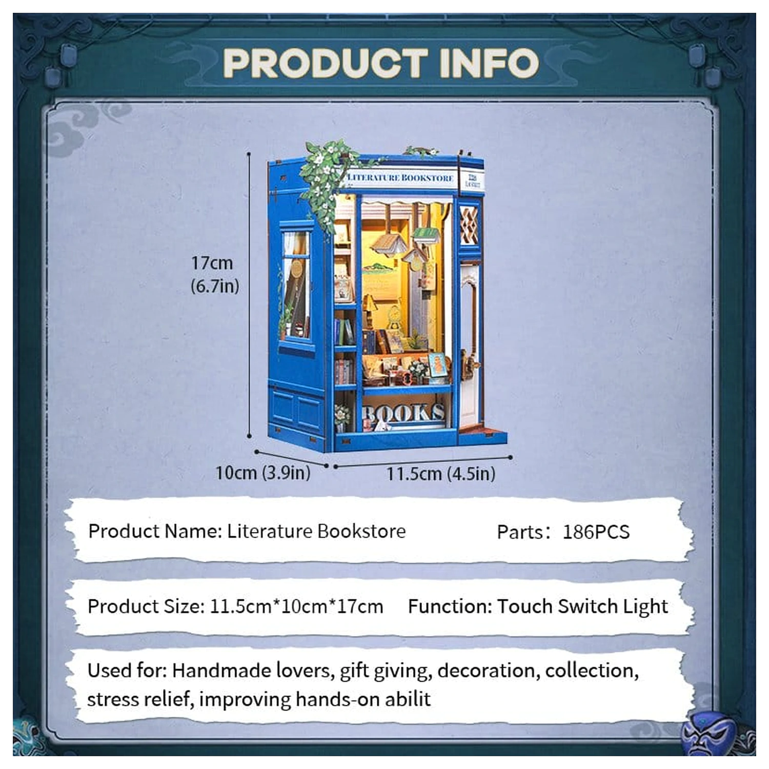 Book Nook Literatura Knjižara 17 x 12 cm fotografija proizvoda