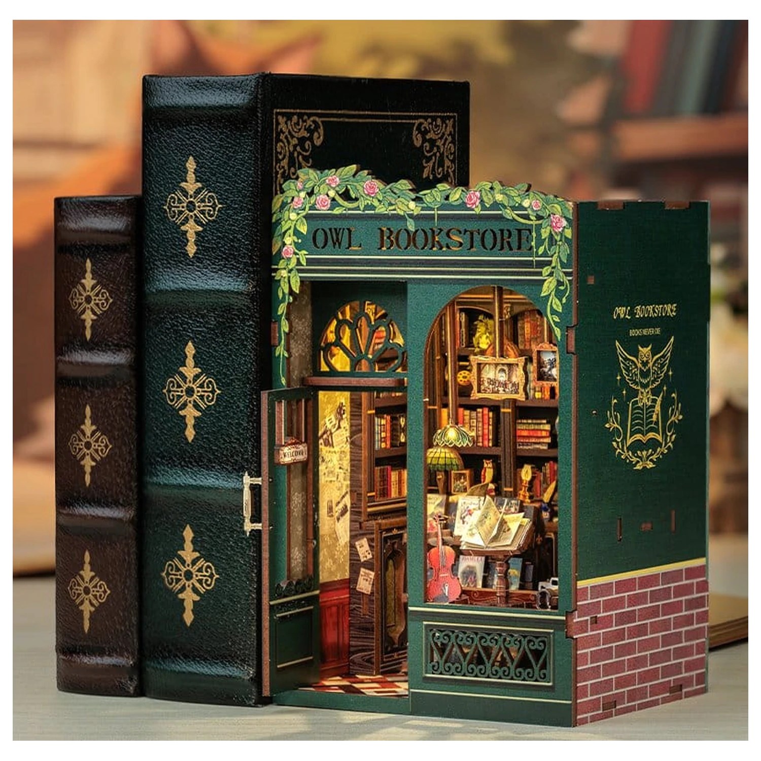 Book Nook Owl Bookstore 17 x 12 cm fotografija proizvoda
