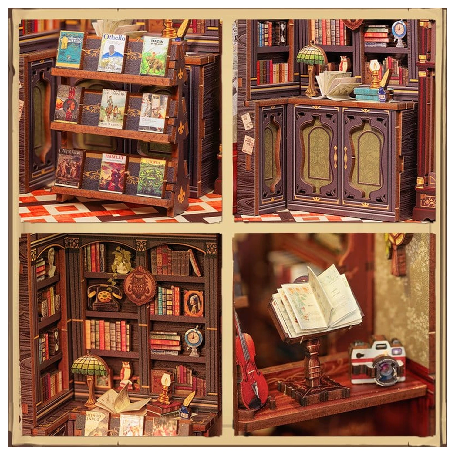 Book Nook Owl Bookstore 17 x 12 cm fotografija proizvoda