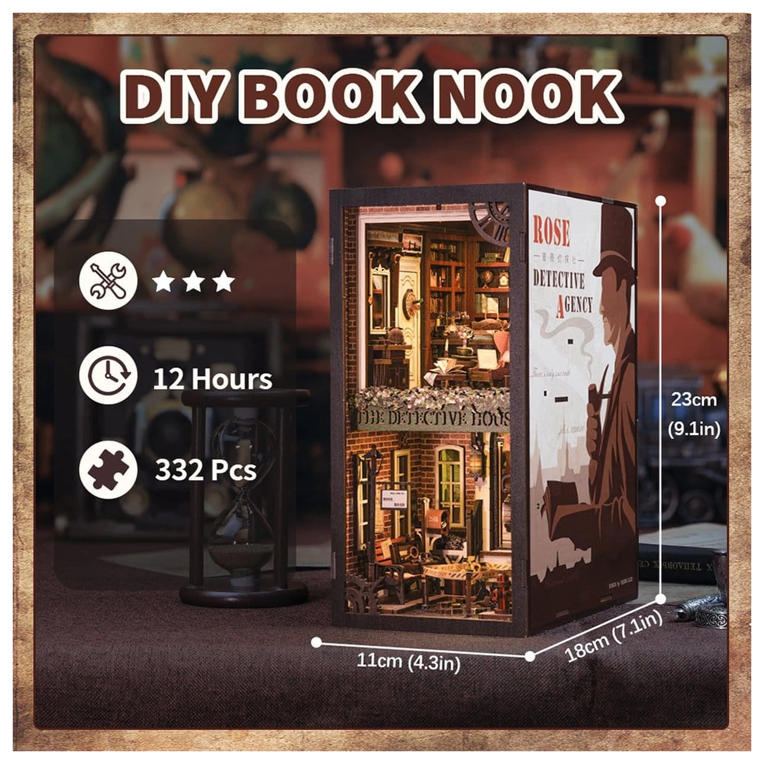 Book Nook Rose Detective Agency 23 x 11 cm fotografija proizvoda