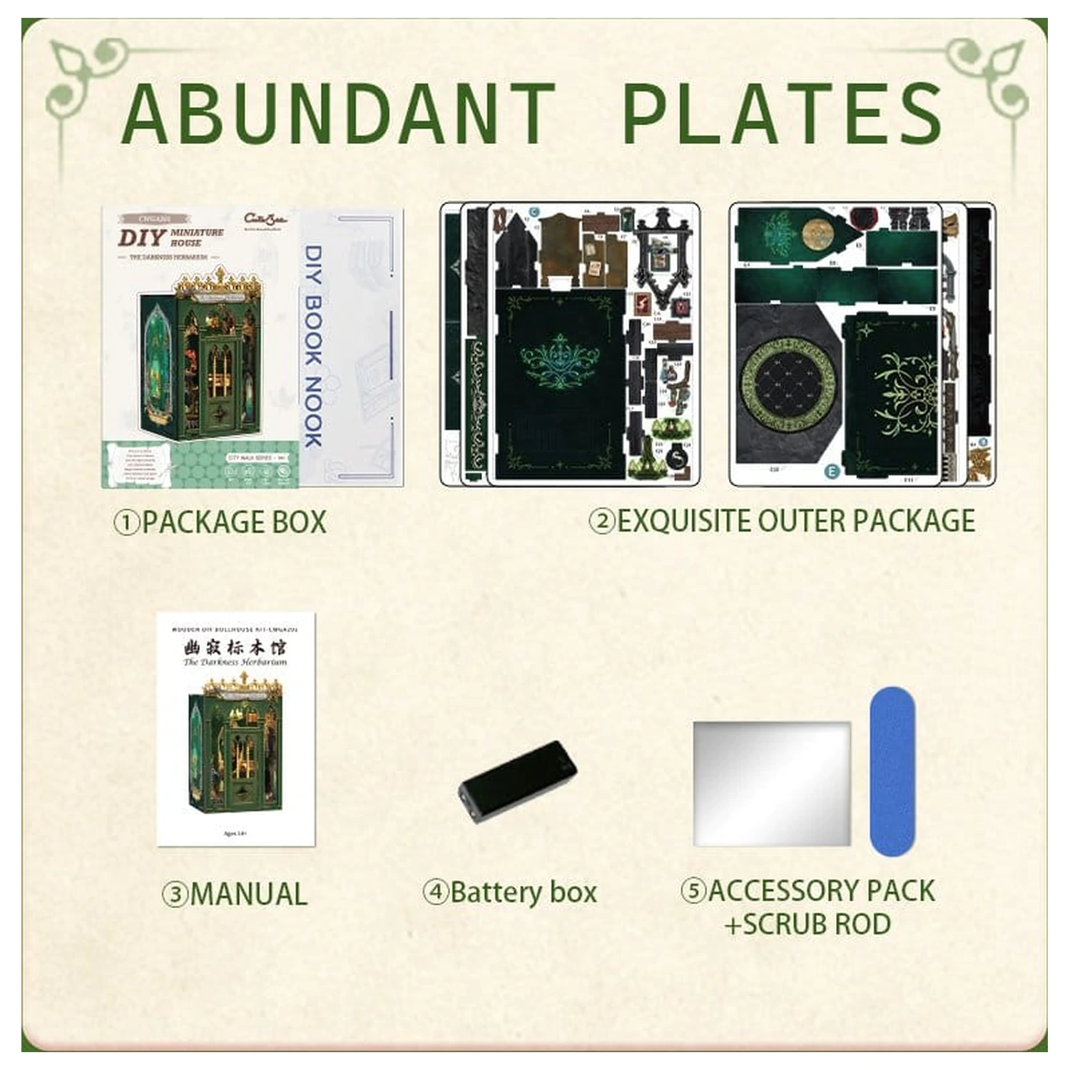 Book Nook The Darkness Herbarium 17 x 12 cm fotografija proizvoda