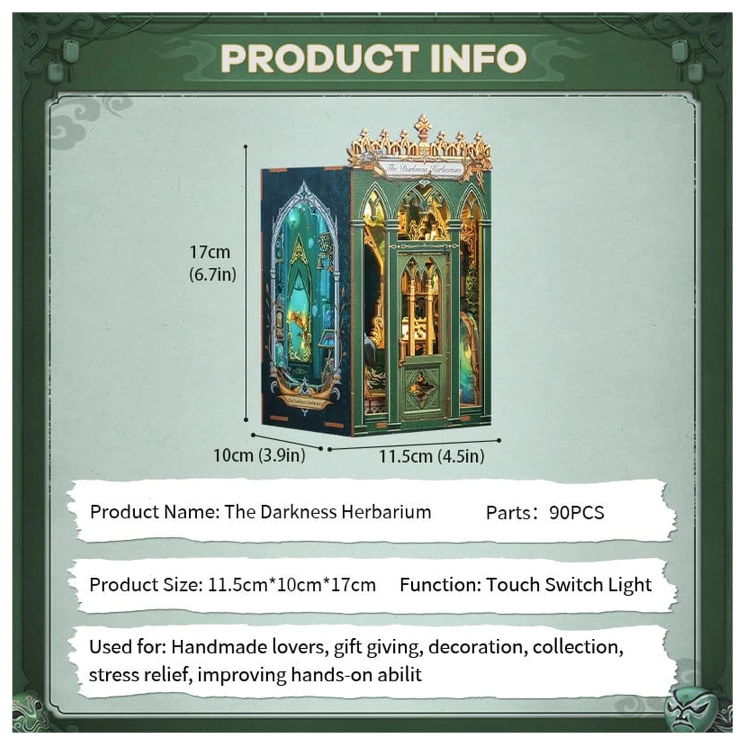 Book Nook The Darkness Herbarium 17 x 12 cm fotografija proizvoda