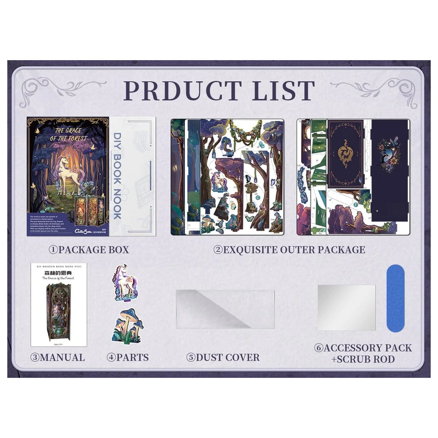 Book Nook The Grace of Forest 22 x 8 cm fotografija proizvoda