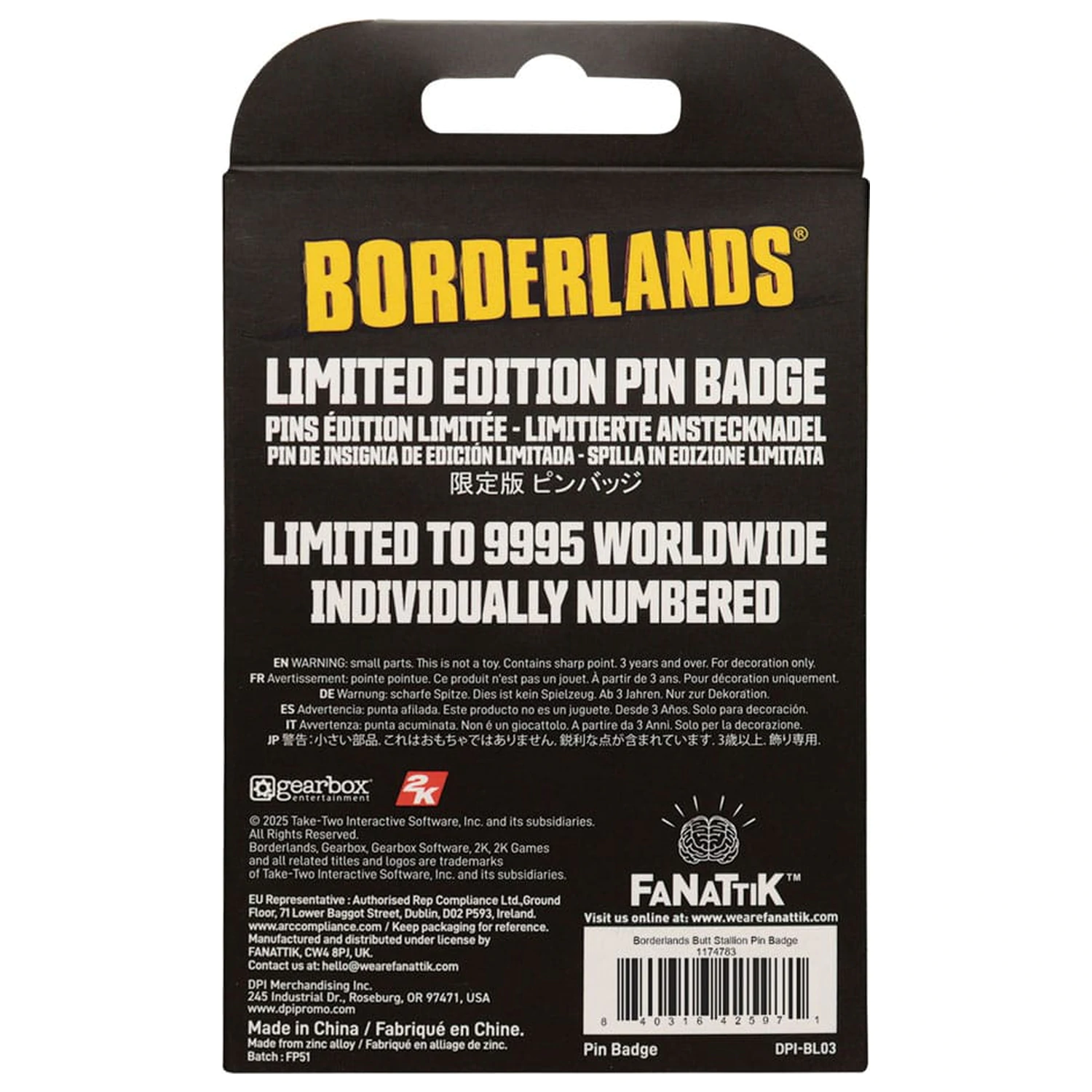Borderlands značka s iglom Butt Stallion Limited Edition fotografija proizvoda