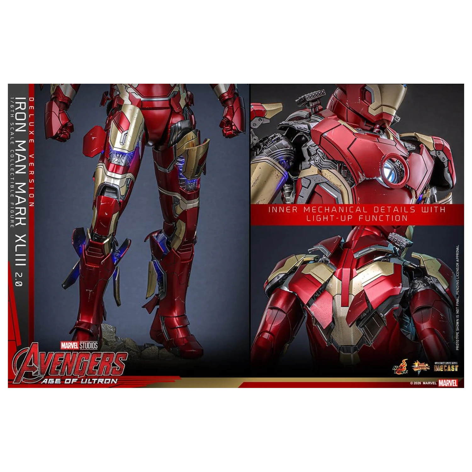 Avengers: Age of Ultron Movie Masterpiece Diecast akcijska figura 1/6 Iron Man Mark XLIII (2.0) (Deluxe verzija) 32 cm fotografija proizvoda