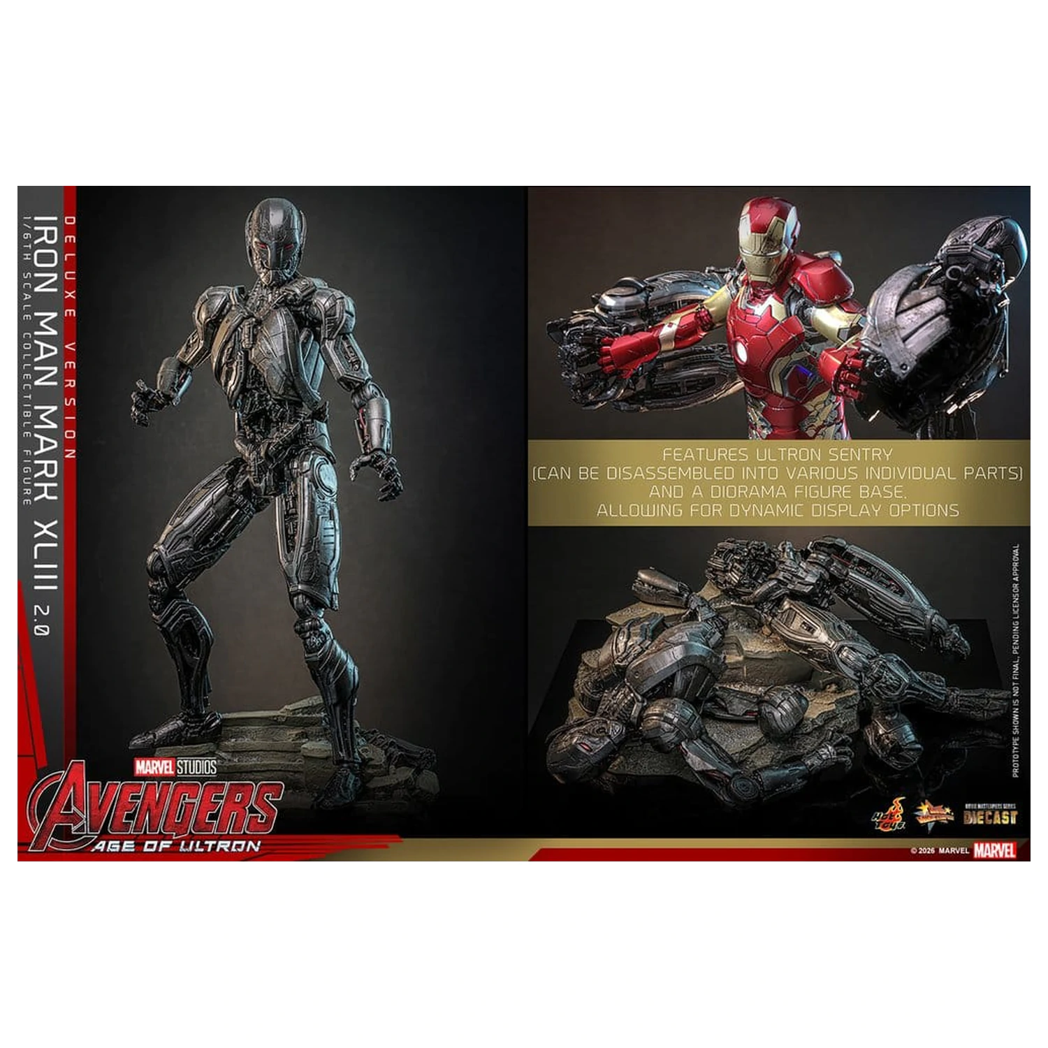 Avengers: Age of Ultron Movie Masterpiece Diecast akcijska figura 1/6 Iron Man Mark XLIII (2.0) (Deluxe verzija) 32 cm fotografija proizvoda