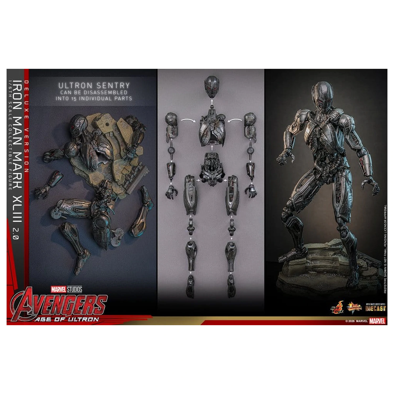 Avengers: Age of Ultron Movie Masterpiece Diecast akcijska figura 1/6 Iron Man Mark XLIII (2.0) (Deluxe verzija) 32 cm fotografija proizvoda