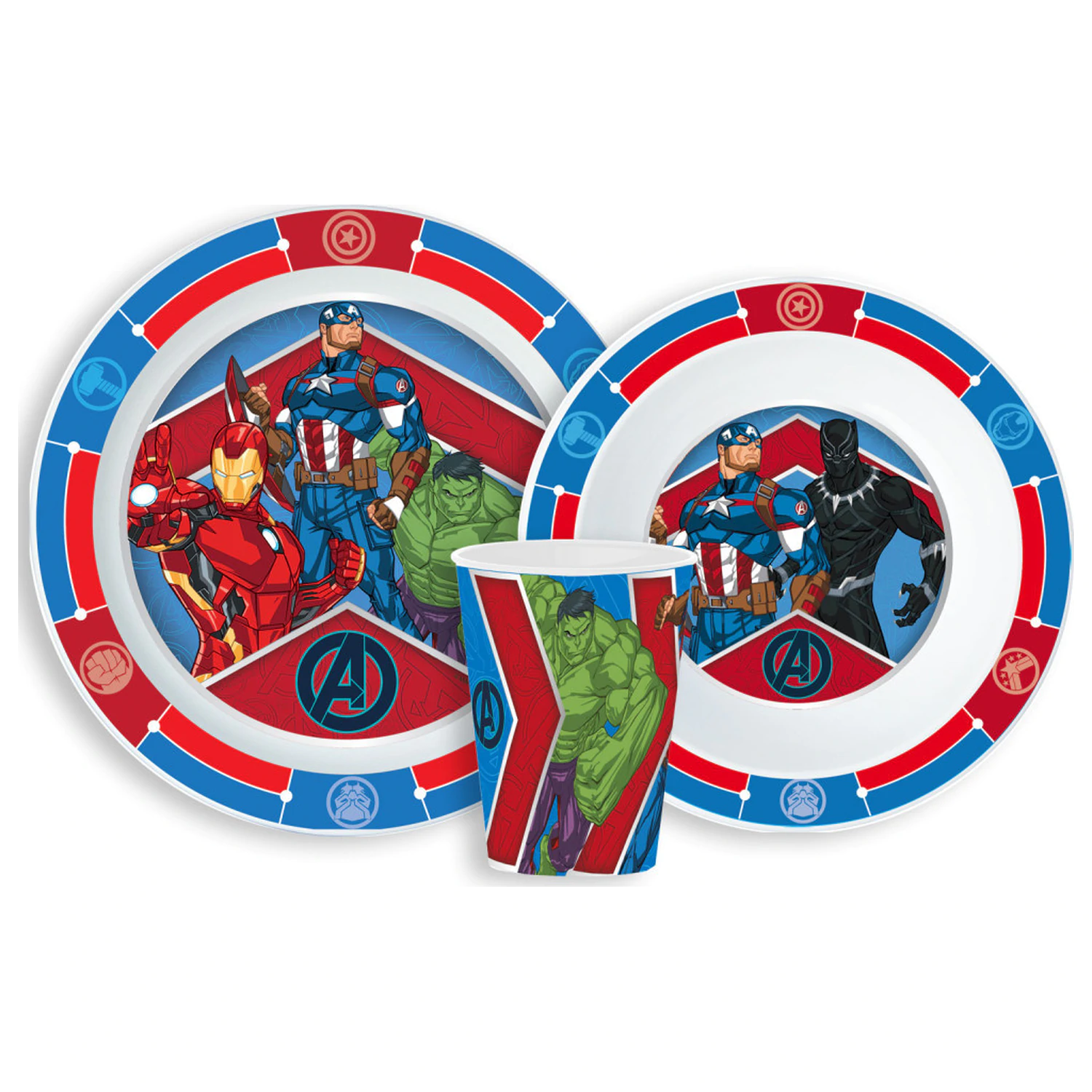 Avengers Army set za jelo, mikro plastični set, s čašom 260 ml fotografija proizvoda
