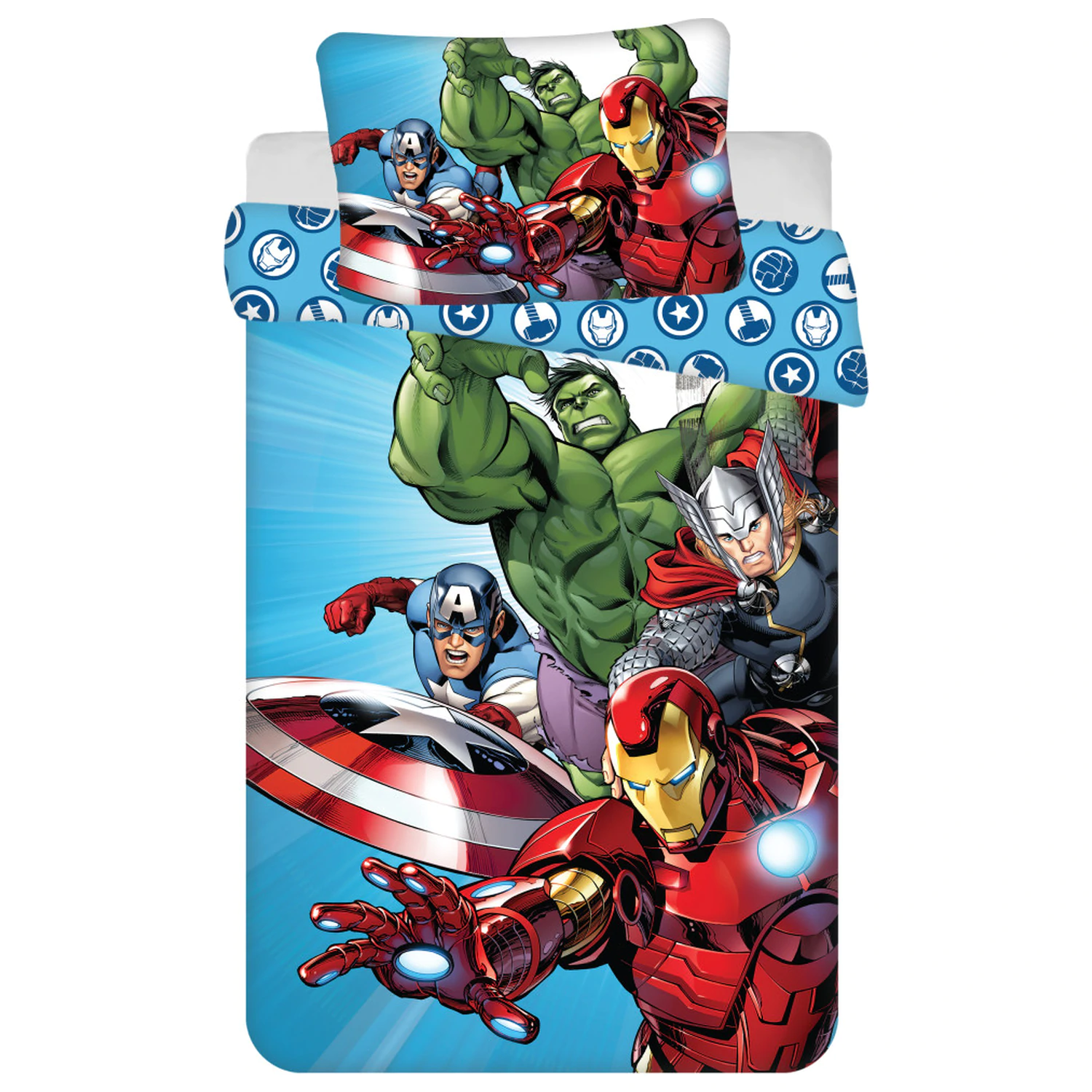 Avengers svjetloplava navlaka za poplun za djecu, predškolski uzrast fotografija proizvoda