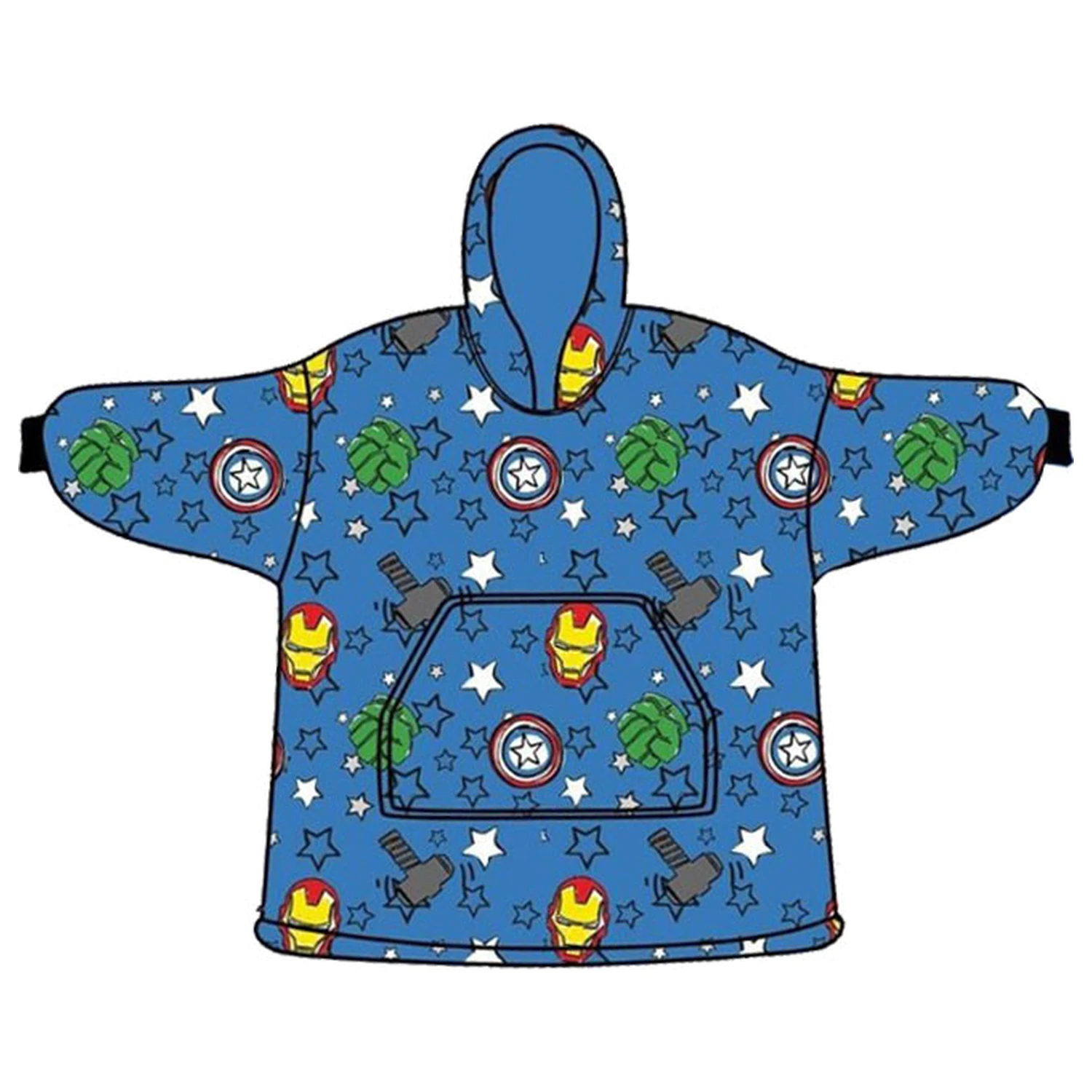 Avengers Mini Hero nosiva plišana deka od flisa, poncho 7-14 godina fotografija proizvoda