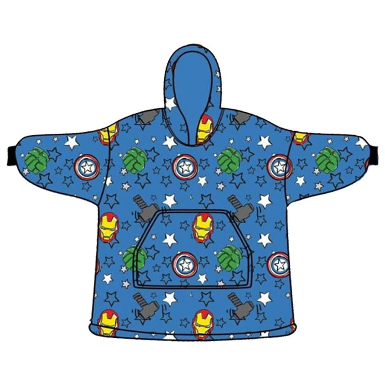 Avengers Mini Hero odrasla nosiva plišana deka od flisa poncho fotografija proizvoda