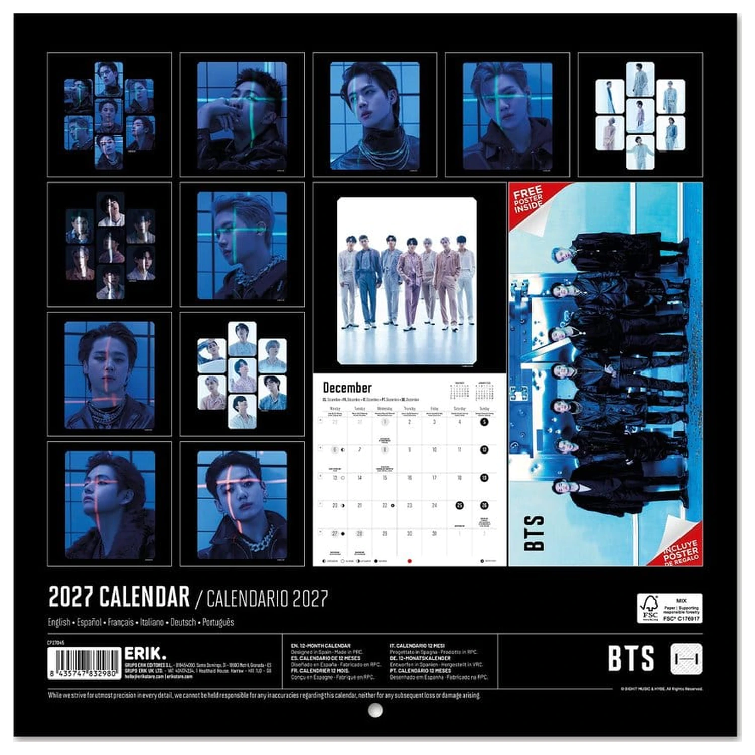 BTS 2027 Zidni kalendar 30 x 30 cm fotografija proizvoda