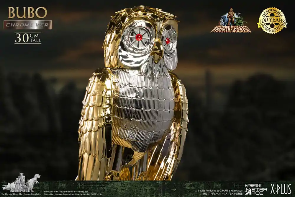 Bubo the Mechanical Owl Soft Vinyl Kip Ray Harryhausen's Bubo Chrome Ver. 30 cm fotografija proizvoda