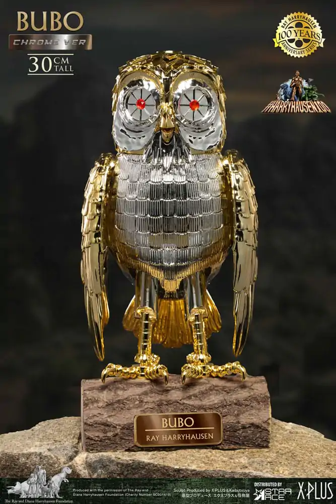 Bubo the Mechanical Owl Soft Vinyl Kip Ray Harryhausen's Bubo Chrome Ver. 30 cm fotografija proizvoda