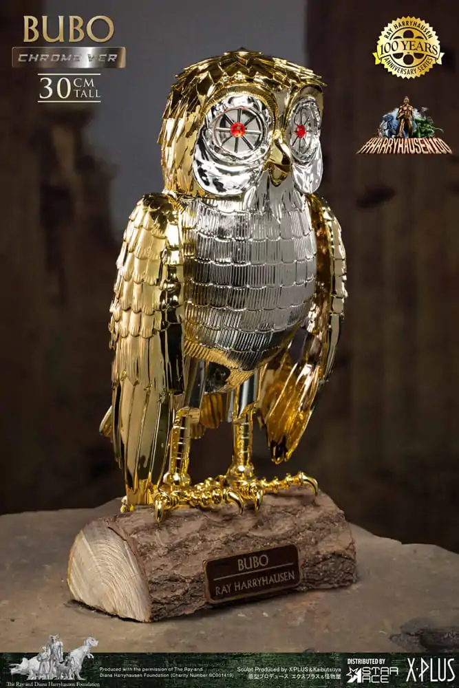 Bubo the Mechanical Owl Soft Vinyl Kip Ray Harryhausen's Bubo Chrome Ver. 30 cm fotografija proizvoda