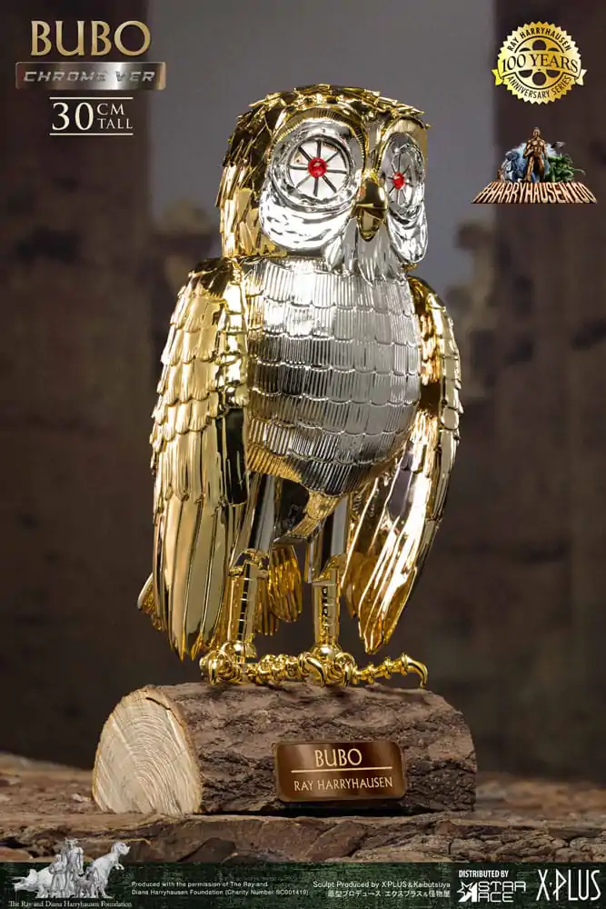 Bubo the Mechanical Owl Soft Vinyl Kip Ray Harryhausen's Bubo Chrome Ver. 30 cm fotografija proizvoda