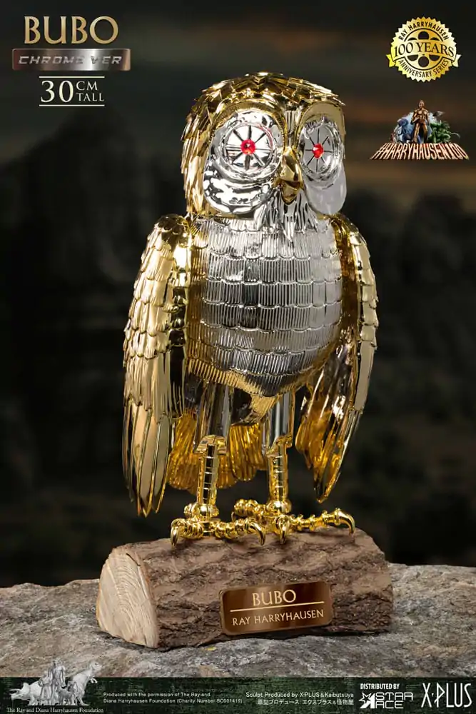 Bubo the Mechanical Owl Soft Vinyl Kip Ray Harryhausen's Bubo Chrome Ver. 30 cm fotografija proizvoda