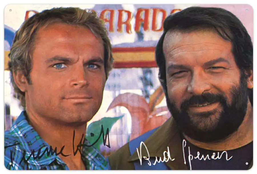 Bud Spencer & Terence Hill metalna ploča s autogramom 20 x 30 cm fotografija proizvoda