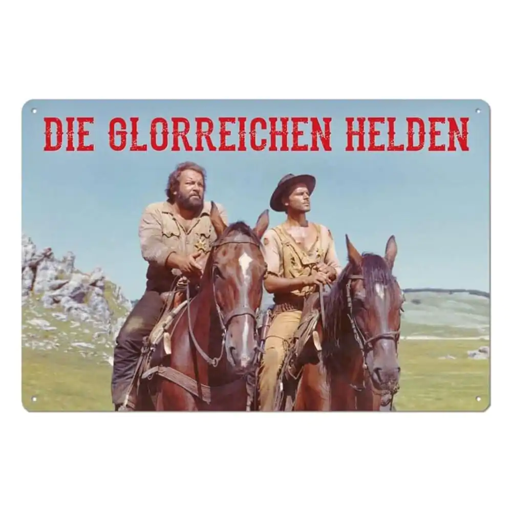 Bud Spencer & Terence Hill Metalna Znak Die glorreichen Helden 20 x 30 cm fotografija proizvoda