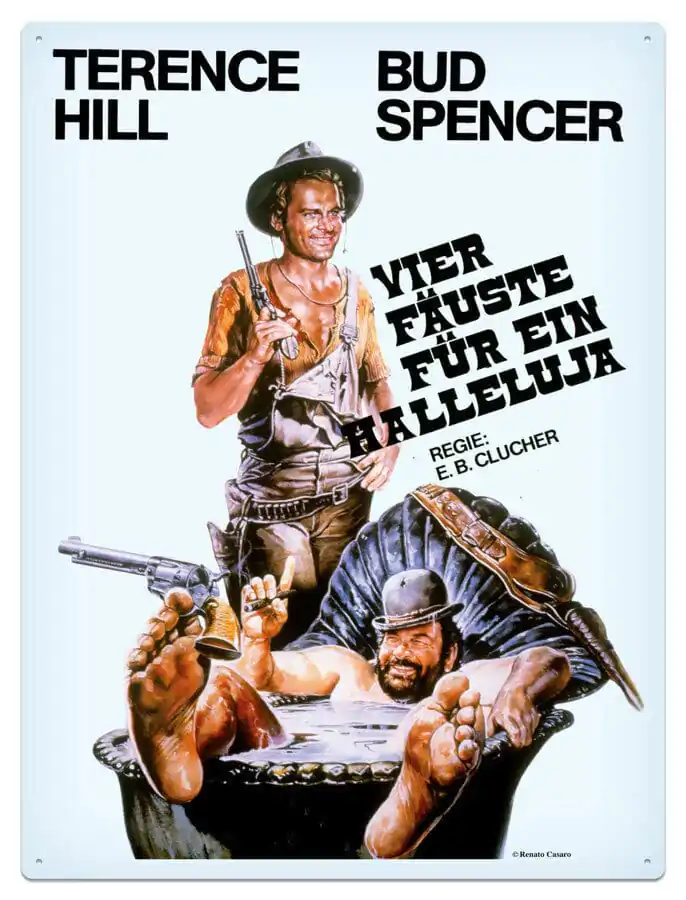 Bud Spencer & Terence Hill Limeni Znak Vier Fäuste für ein Halleluja 30 x 40 cm fotografija proizvoda