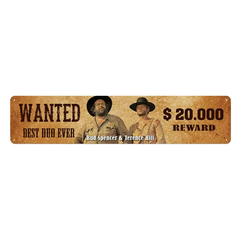 Bud Spencer & Terence Hill metalna ploča Wanted 46 x 10 cm fotografija proizvoda