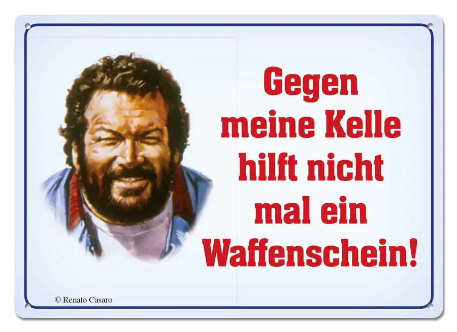 Bud Spencer Metalna Tabla Gegen meine Kelle hilft nicht mal... 10 x 15 cm fotografija proizvoda