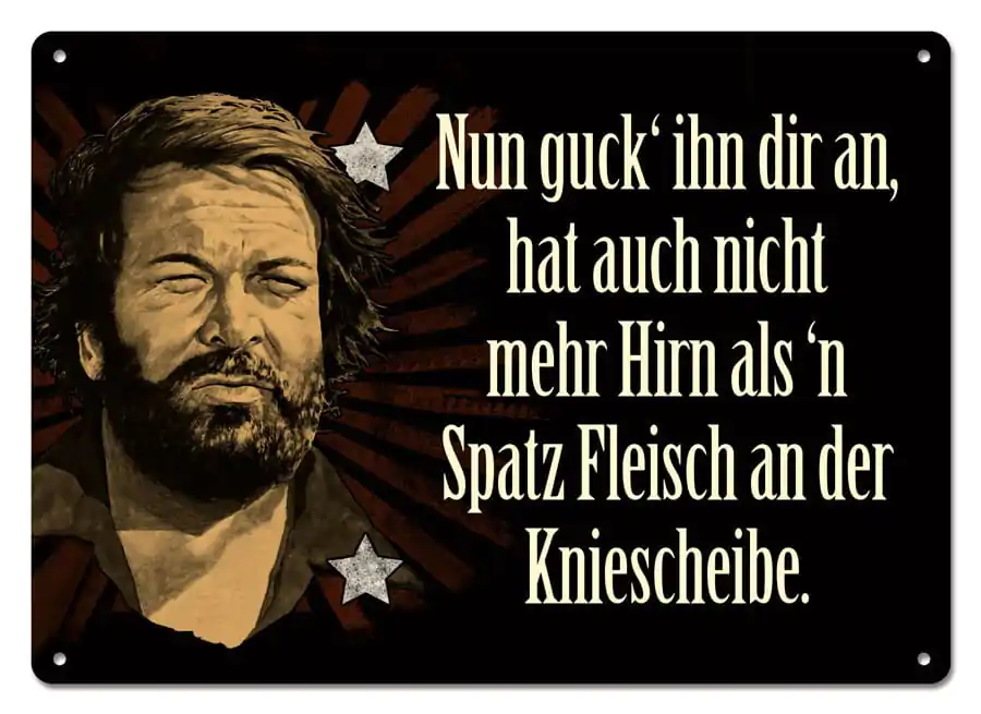 Bud Spencer Metalni znak Nun guck' ihn dir an,... 10 x 15 cm fotografija proizvoda