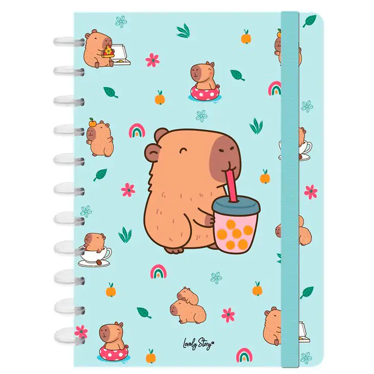 Capibara Bubble Tea A4 bilježnica fotografija proizvoda