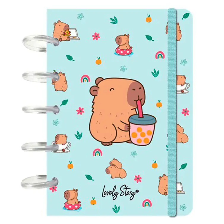 Capibara Bubble Tea A6 bilježnica fotografija proizvoda