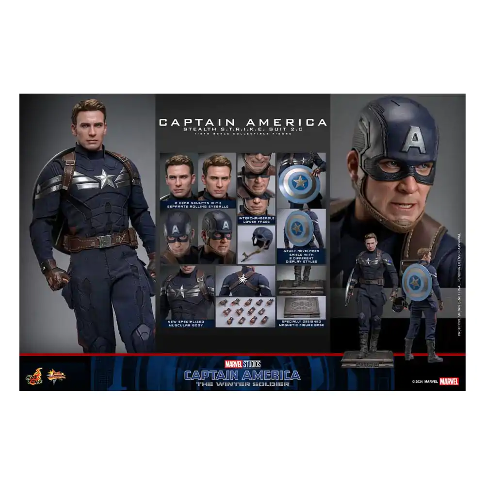 Captain America: The Winter Soldier Movie Masterpiece Akcijska figura 1/6 Captain America (Stealth S.T.R.I.K.E. Suit) 2.0 31 cm fotografija proizvoda