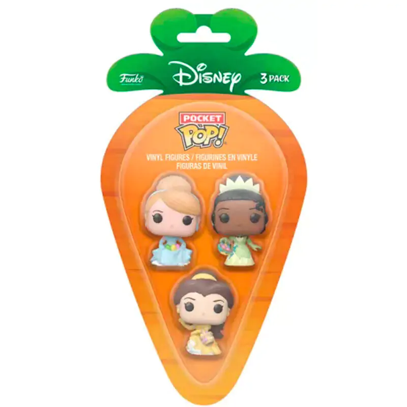 Carrot Pocket POP blister 3 figure Disney Princess Cinderella Tiana Bella fotografija proizvoda