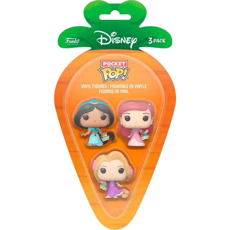 Carrot Pocket POP blister 3 figure Disney Princess Rapunzel Ariel Jasmin fotografija proizvoda