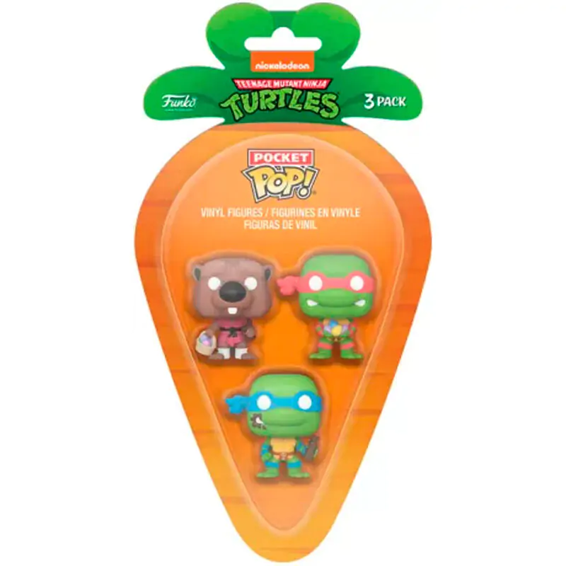 Carrot Pocket POP blister 3 figure Ninja Turtles Splinter Leonardo Raphael fotografija proizvoda