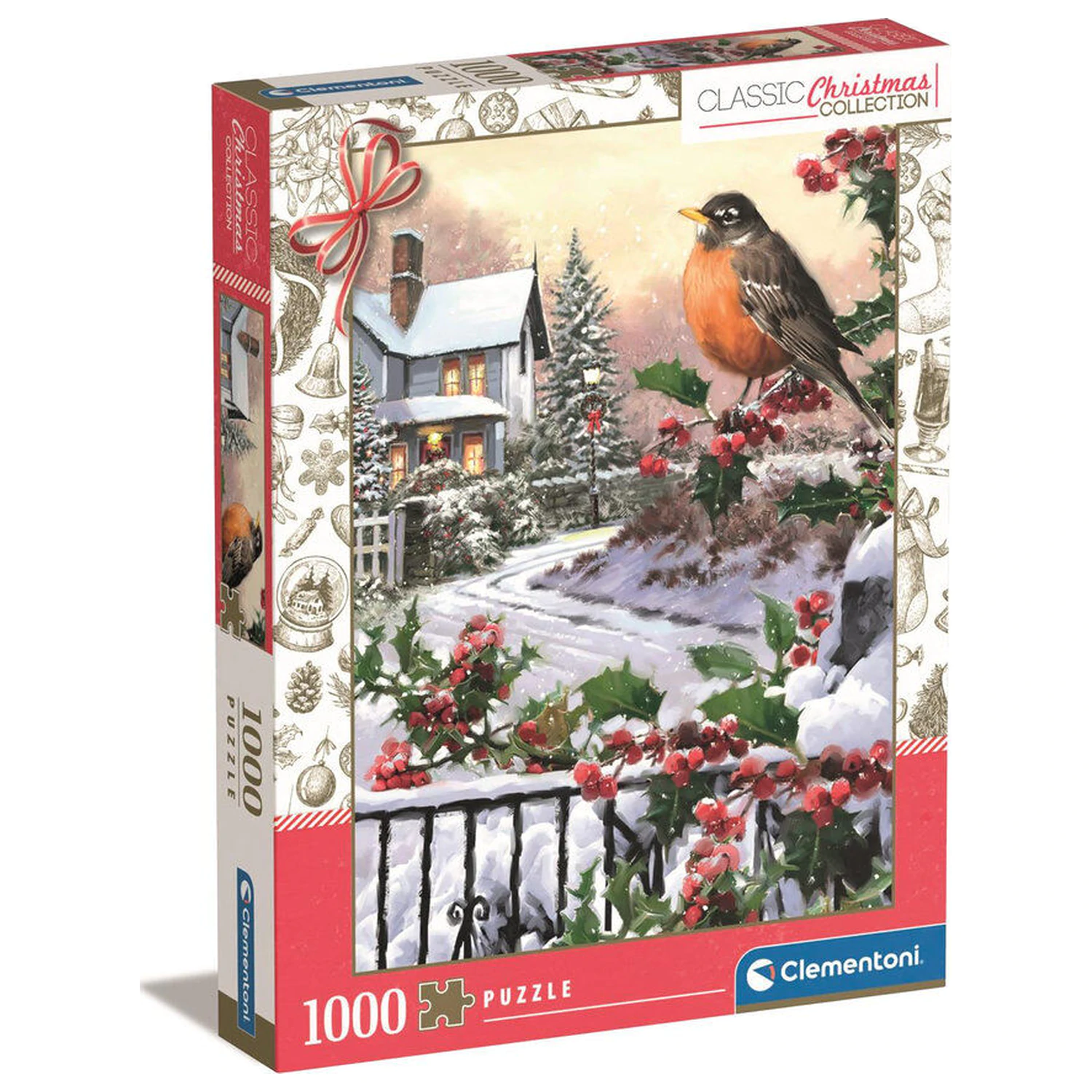 Christmas Collection Robin And Holly Bushes slagalica 1000 komada fotografija proizvoda