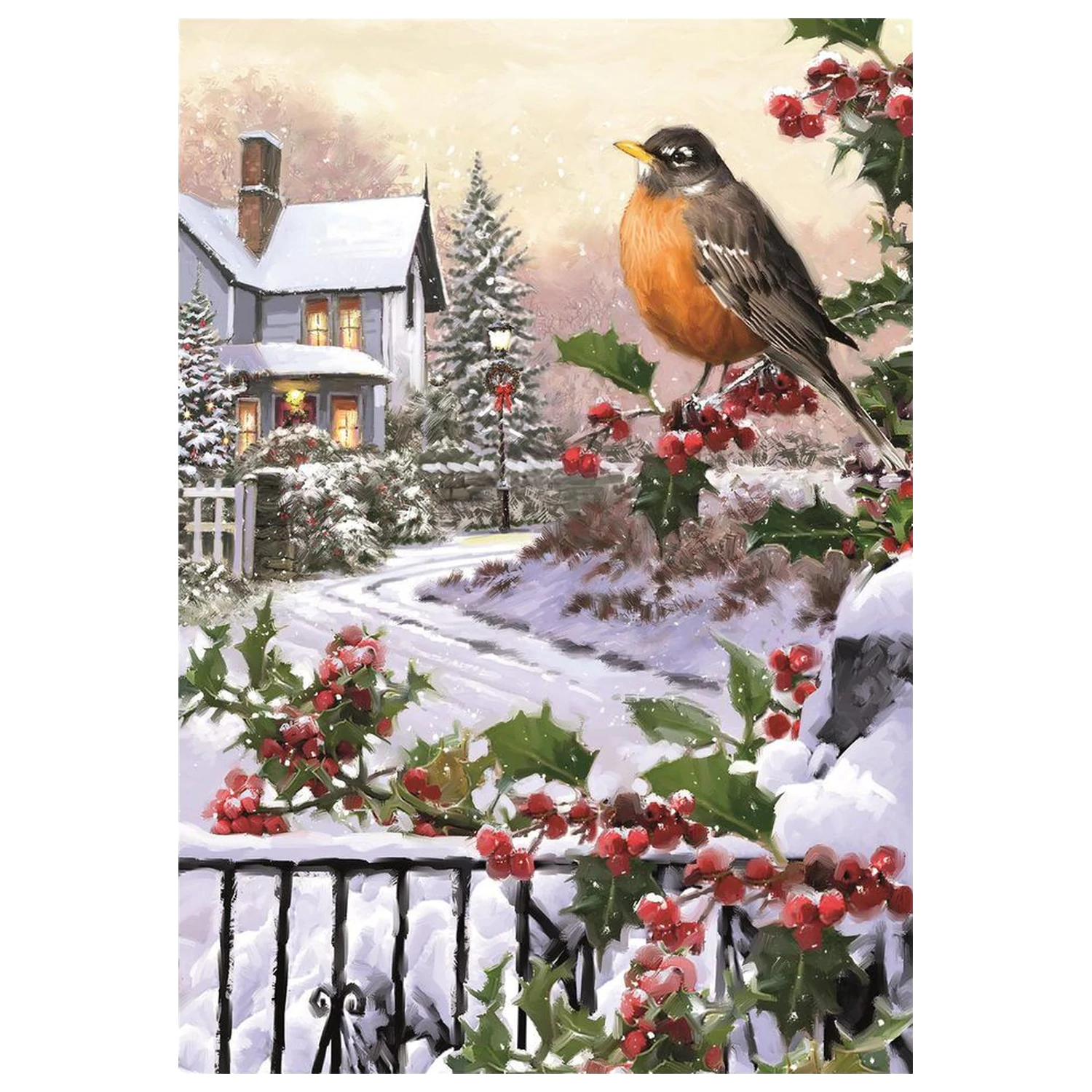 Christmas Collection Robin And Holly Bushes slagalica 1000 komada fotografija proizvoda