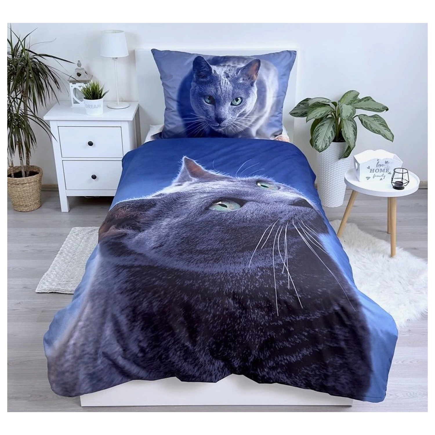 Navlaka za poplun Cat Dark od mikrofibre fotografija proizvoda