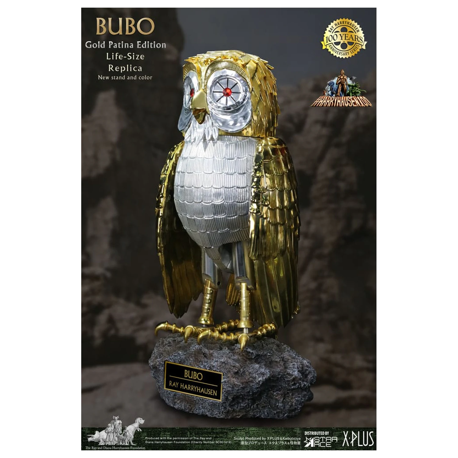 Clash of the Titans Kip Ray Harryhausens Bubo Gold Patina Edition Deluxe Ver. 34 cm fotografija proizvoda