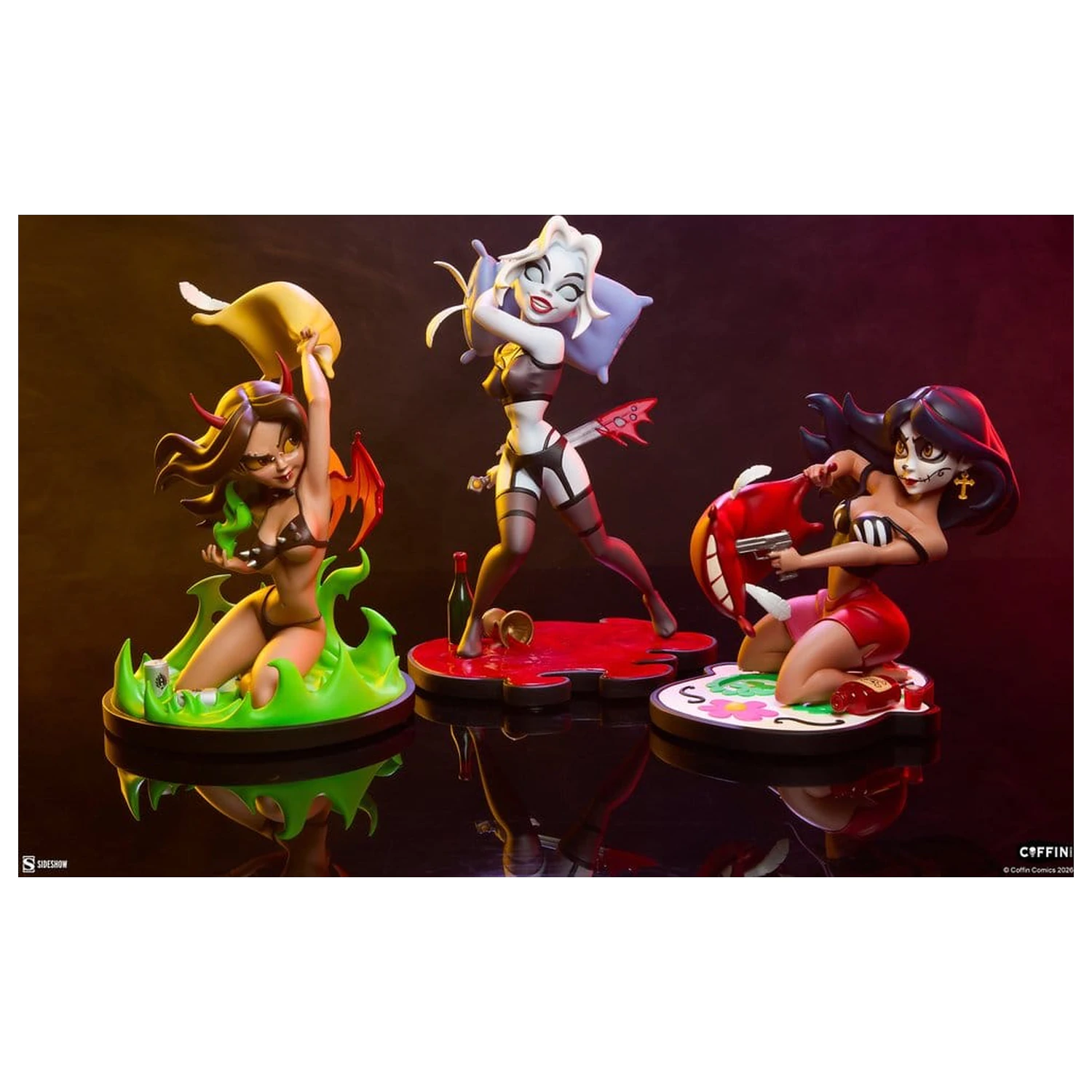 Coffin Comics Designer Statues Set Sleepover In Hell fotografija proizvoda