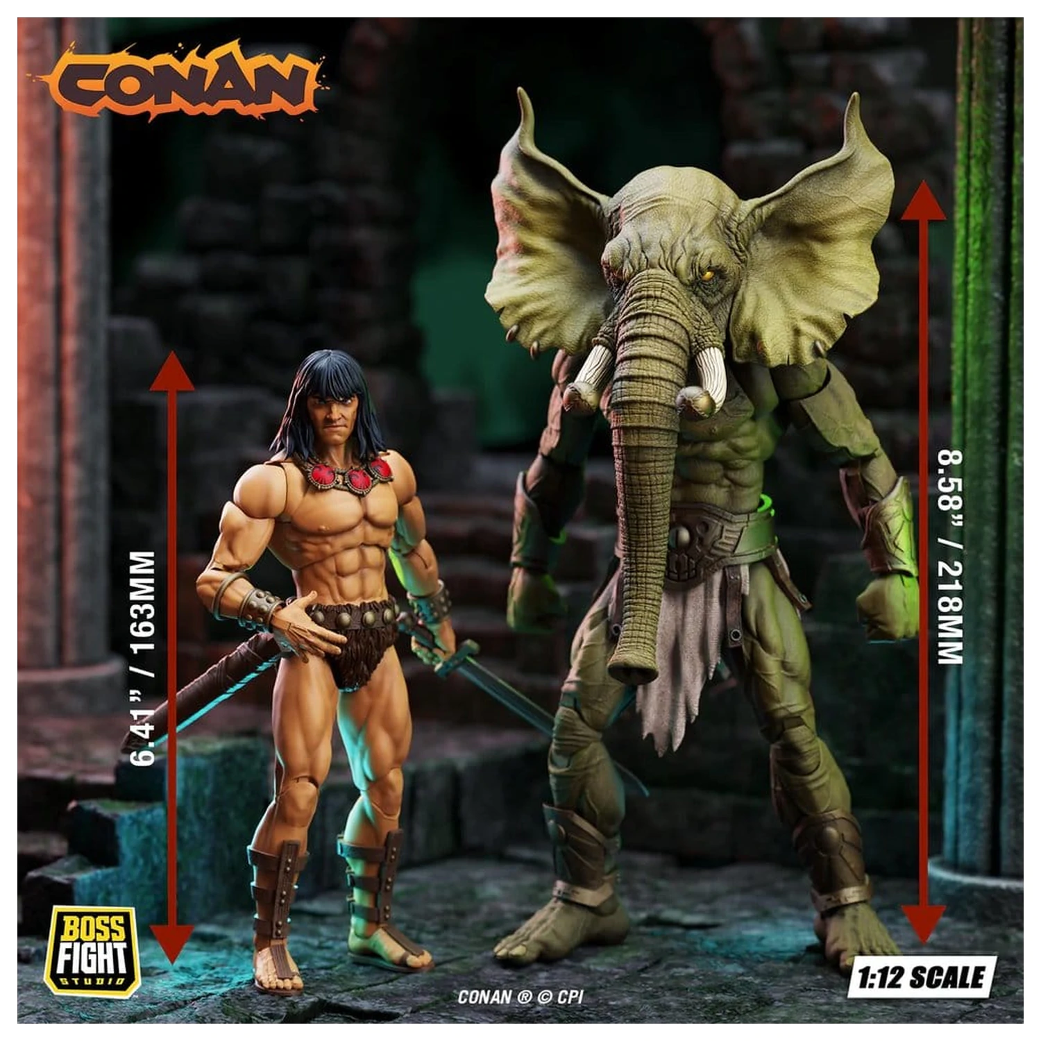 Conan the Barbarian Epic H.A.C.K.S. akcijske figure The Tower of the Elephant Set: Young Conan and Yag Kosha fotografija proizvoda