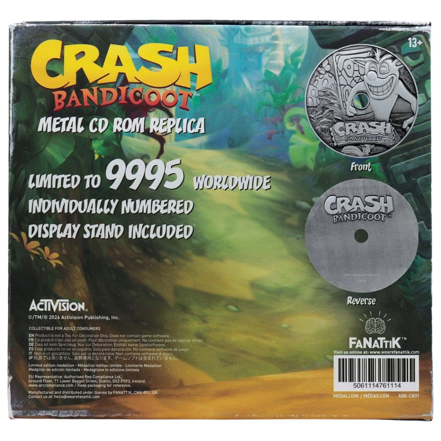 Crash Bandicoot Replica Metal CD-ROM Kolekcionarsko ograničeno izdanje 11 cm fotografija proizvoda