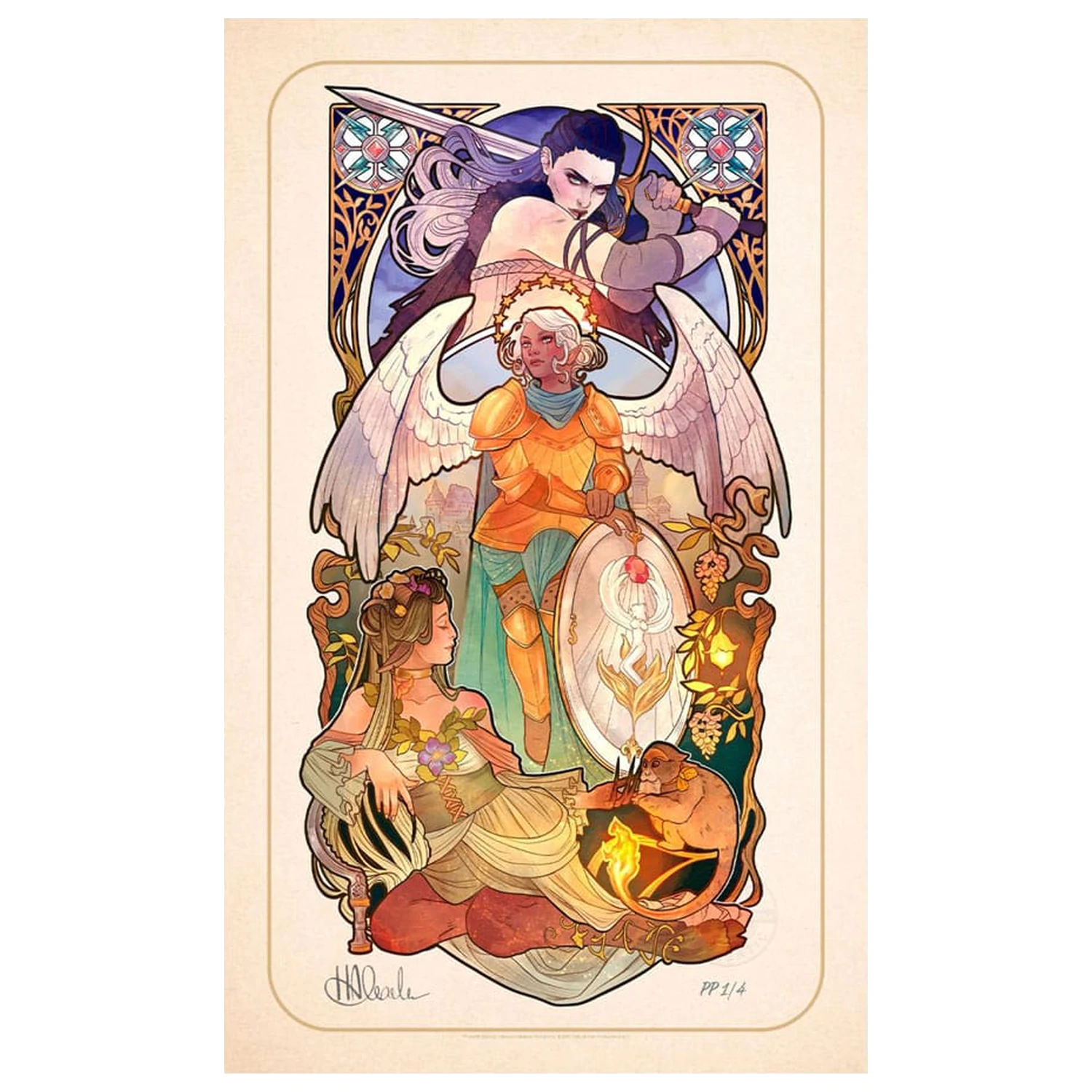 Critical Role Art Print Ashley Johnson: 10th Anniversary Art Nouveau Ilustracije 46 x 28 cm - neuramljen fotografija proizvoda