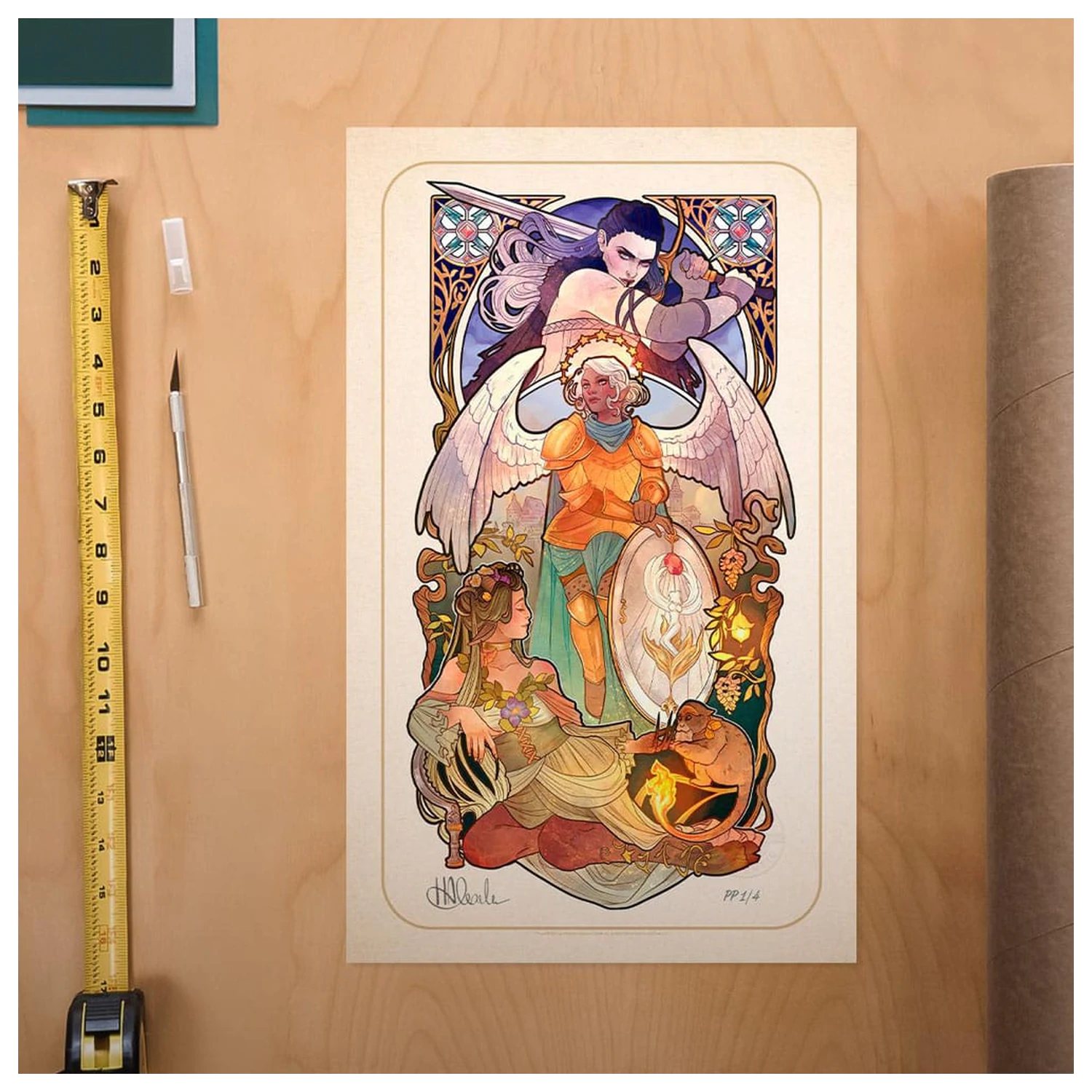 Critical Role Art Print Ashley Johnson: 10th Anniversary Art Nouveau Ilustracije 46 x 28 cm - neuramljen fotografija proizvoda