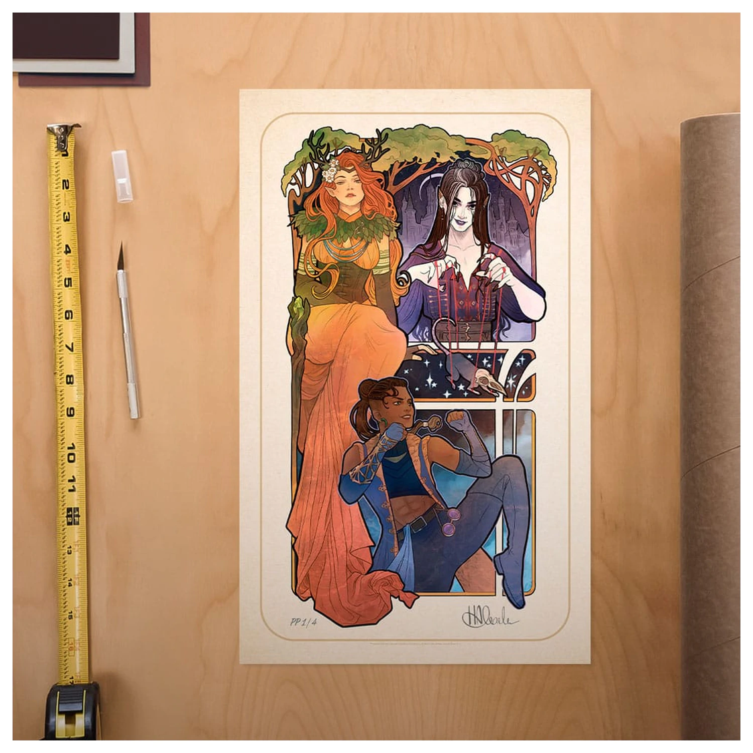 Critical Role Art Print Marisha Ray: 10th Anniversary Art Nouveau Illustrations 46 x 28 cm - neuronjen fotografija proizvoda