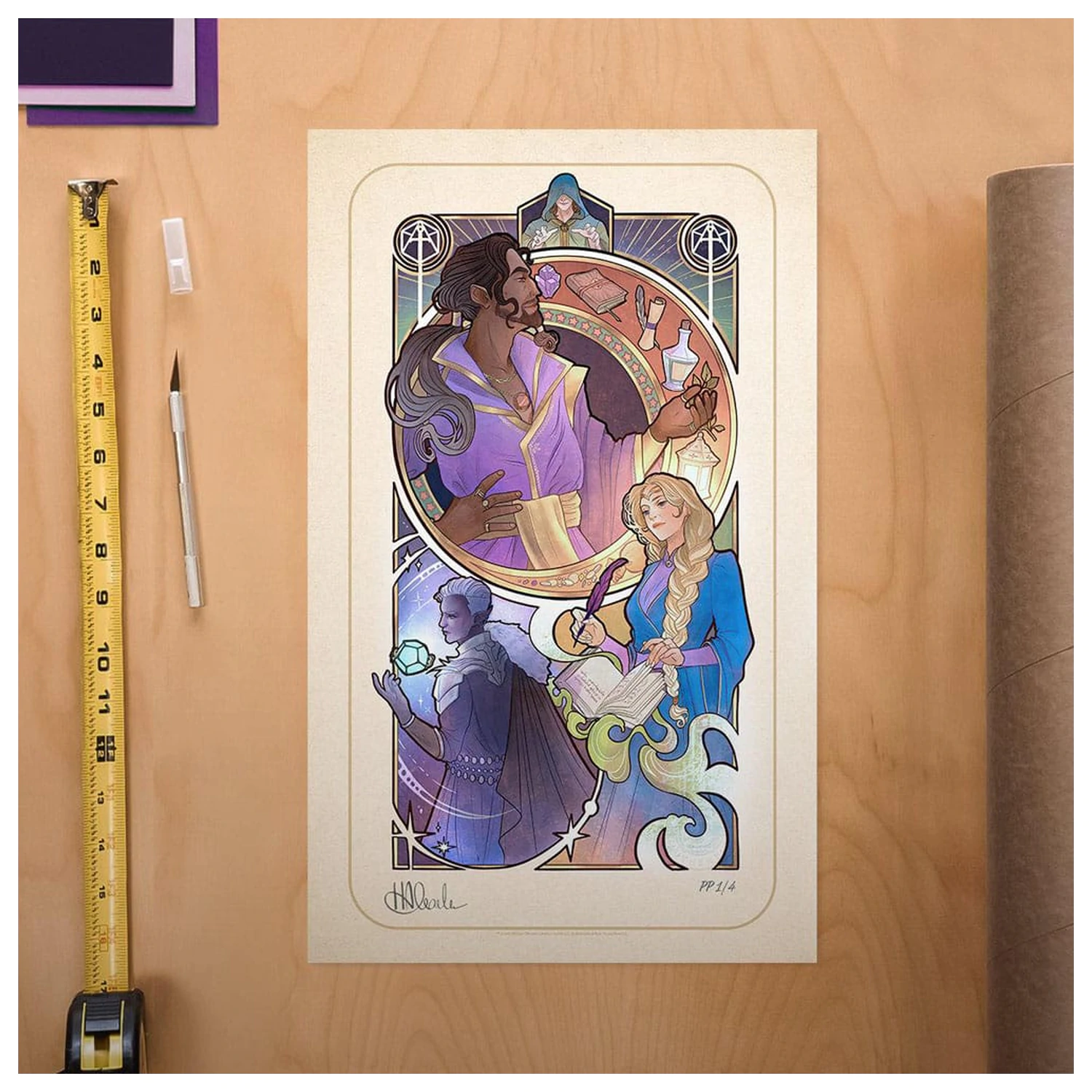 Critical Role Art Print Matthew Mercer: 10th Anniversary Art Nouveau Ilustracije 46 x 28 cm - neokvirano fotografija proizvoda