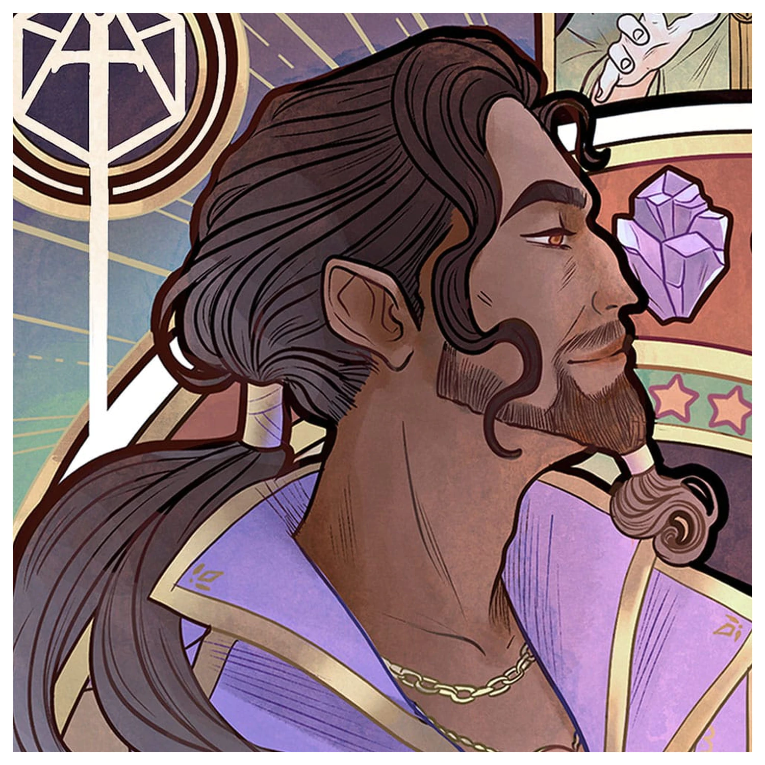 Critical Role Art Print Matthew Mercer: 10th Anniversary Art Nouveau Ilustracije 46 x 28 cm - neokvirano fotografija proizvoda