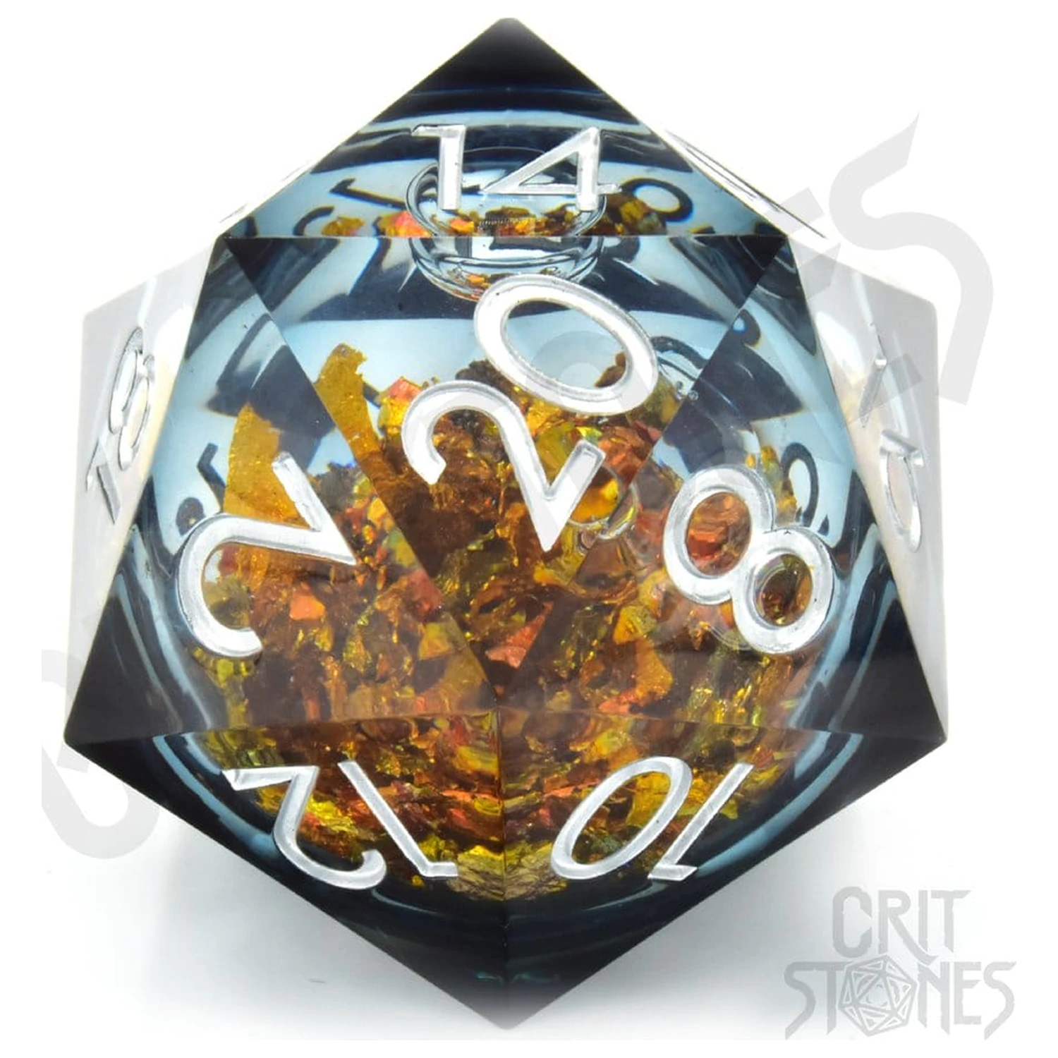 CritStones Liquid Core Kocke D20 King Midas 5 cm fotografija proizvoda