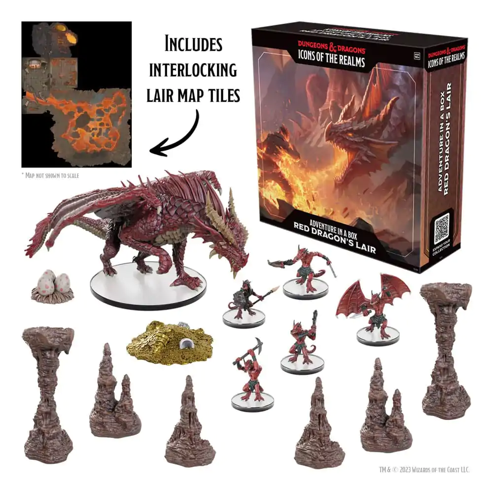 D&D Icons of the Realms pre-painted Miniatures Adventure in a Box - Red Dragon's Lair - Obojene minijature avanture u kutiji fotografija proizvoda
